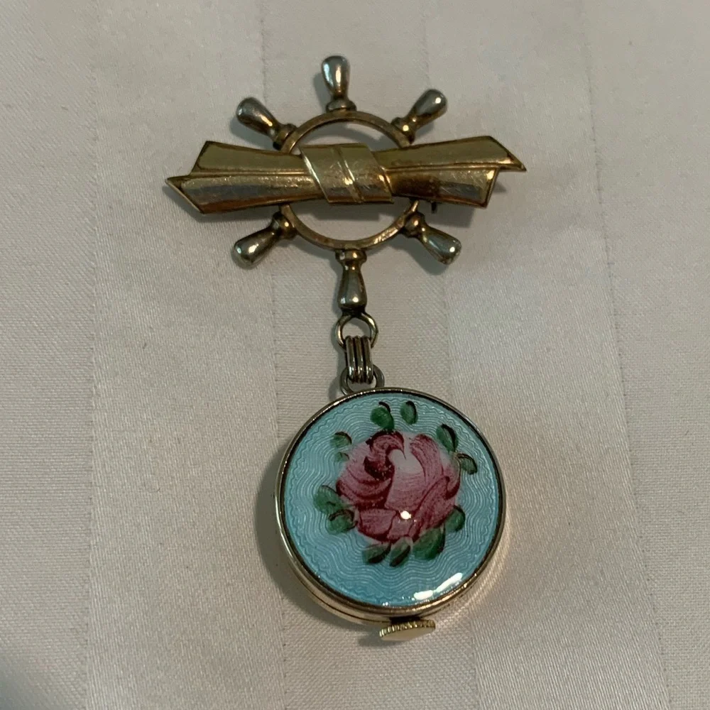Vintage Crawford Lapel Pin 17 Jewels Watch (Working)